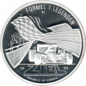 Аверс монеты Либерия, 1 доллар, 2002, Джон Сёртис