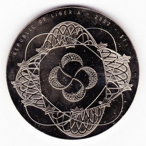 Аверс монеты Либерия, 1 доллар, 2002, 10 марок, 1989-2001