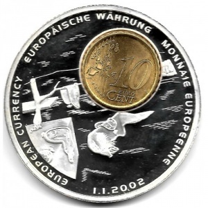 Реверс монеты Либерия, 1 доллар, 2002, Испания, 10 центов