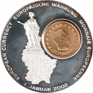 Реверс монеты Либерия, 1 доллар, 2002, Люксембург, 1 цент