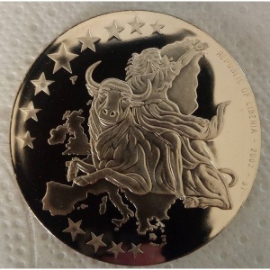 Аверс монеты Либерия, 1 доллар, 2002, 5 евро
