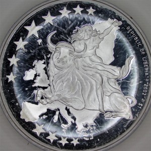 Аверс монеты Либерия, 1 доллар, 2002, Финляндия, 10 центов