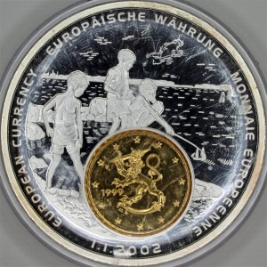 Реверс монеты Либерия, 1 доллар, 2002, Финляндия, 10 центов