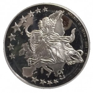 Аверс монеты Либерия, 1 доллар, 2002, Австрия, 10 центов