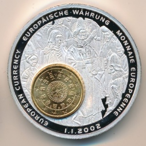 Реверс монеты Либерия, 1 доллар, 2002, Португалия, 10 центов