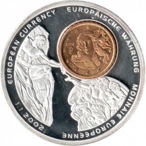 Реверс монеты Либерия, 1 доллар, 2002, Италия, 10 центов