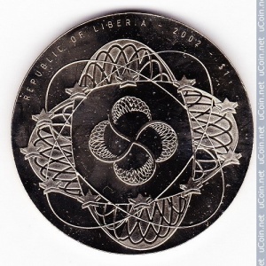 Аверс монеты Либерия, 1 доллар, 2002, 5 марок, 1991-2001