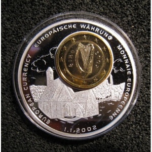 Аверс монеты Либерия, 1 доллар, 2002, Ирландия, 1 евро