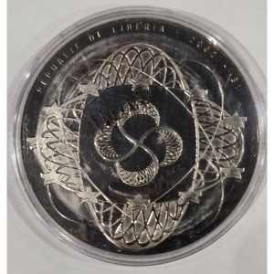 Аверс монеты Либерия, 1 доллар, 2002, ГДР, 20 марок, 1975
