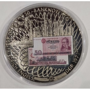 Реверс монеты Либерия, 1 доллар, 2002, ГДР, 50 марок, 1971