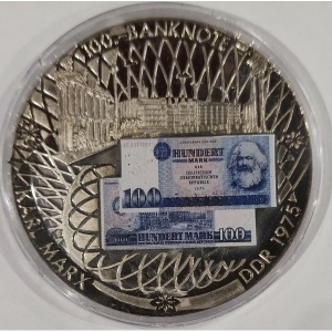 Реверс монеты Либерия, 1 доллар, 2002, ГДР, 100 марок, 1975
