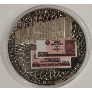 Реверс монеты Либерия, 1 доллар, 2002, ГДР, 500 марок, 1985