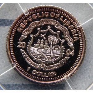 Аверс монеты Либерия, 1 доллар, 2004, Стадион в Штутгарте