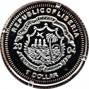 Аверс монеты Либерия, 1 доллар, 2004, Стадион в Мюнхене