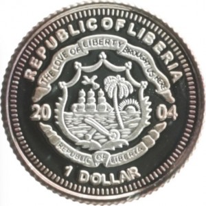 Аверс монеты Либерия, 1 доллар, 2004, Стадион в Кайзерслаутерне