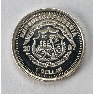 Аверс монеты Либерия, 1 доллар, 2007, Дания - победитель чемпионата Европы по футболу 1992