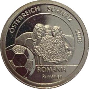 Реверс монеты Либерия, 1 доллар, 2008, сборная Румынии