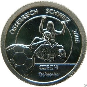 Реверс монеты Либерия, 1 доллар, 2008, Сборная Чехии