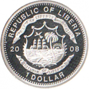 Реверс монеты Либерия, 1 доллар, 2008, Сборная Греции