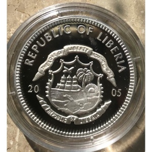 Аверс монеты Либерия, 5 долларов, 2005, XXIX летние Олимпийские игры, Пекин 2008