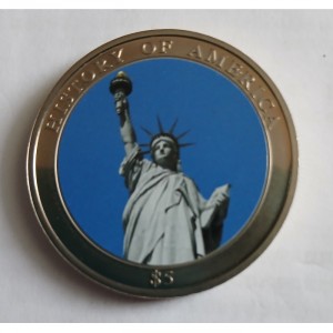 Реверс монеты Либерия, 5 долларов, 2006, Статуя Свободы