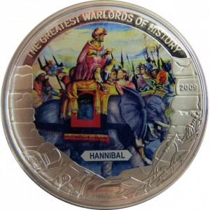Реверс монеты Либерия, 5 долларов, 2009, Ганнибал