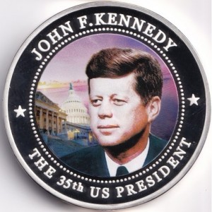 Реверс монеты Либерия, 5 долларов, 2009, 35-й президент США — Джон Ф. Кеннеди