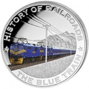 Реверс монеты Либерия, 5 долларов, 2011, Blue Train