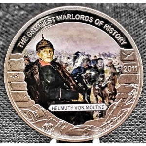 Реверс монеты Либерия, 5 долларов, 2011, Хельмут Карл Бернхард фон Мольтке