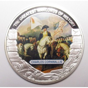 Реверс монеты Либерия, 5 долларов, 2011, Чарльз Корнуоллис