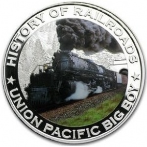 Реверс монеты Либерия, 5 долларов, 2011, Big Boy дороги Union Pacific Railroad