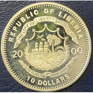 Аверс монеты Либерия, 10 долларов, 2000, Битва при Геттисберге