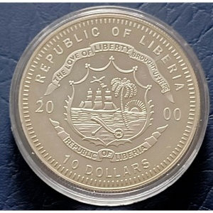 Аверс монеты Либерия, 10 долларов, 2000, Бизон
