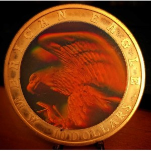 Реверс монеты Либерия, 10 долларов, 2001, Белоголовый орлан