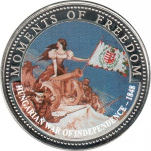 Реверс монеты Либерия, 10 долларов, 2001, Венгерская война за независимость