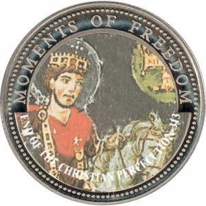 Реверс монеты Либерия, 10 долларов, 2001, Окончание гонения христиан