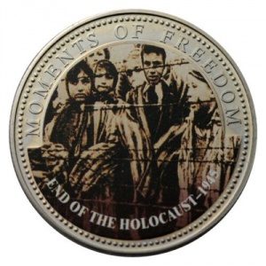 Реверс монеты Либерия, 10 долларов, 2001, Конец Холокоста - 1945 год