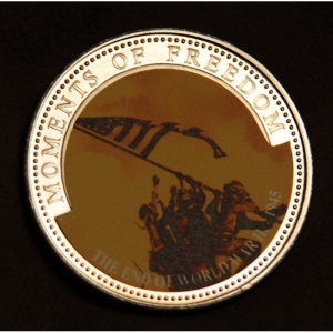 Реверс монеты Либерия, 10 долларов, 2001, Окончание Второй мировой войны - 1945