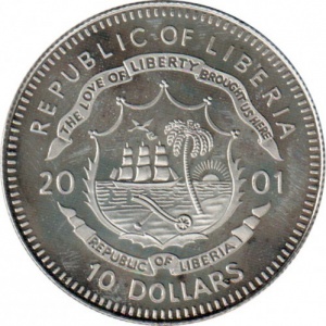 Аверс монеты Либерия, 10 долларов, 2001, Восстание Спартака