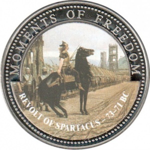 Реверс монеты Либерия, 10 долларов, 2001, Восстание Спартака