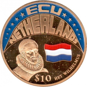 Реверс монеты Либерия, 10 долларов, 2001, Нидерланды