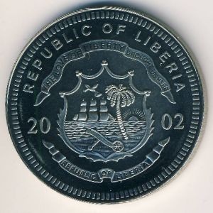 Аверс монеты Либерия, 10 долларов, 2002, Жаклин Кеннеди