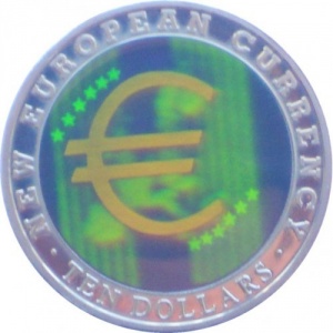 Реверс монеты Либерия, 10 долларов, 2003, Новая Европейская Валюта