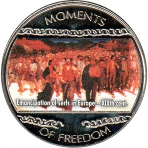 Реверс монеты Либерия, 10 долларов, 2004, Эмансипация крепостных в Европе