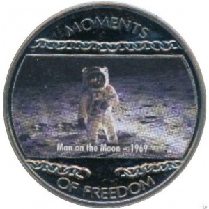 Реверс монеты Либерия, 10 долларов, 2004, Человек на Луне - 1969