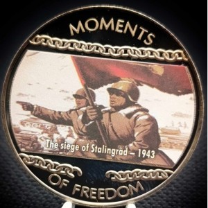 Реверс монеты Либерия, 10 долларов, 2004, Сталинградская битва - 1943