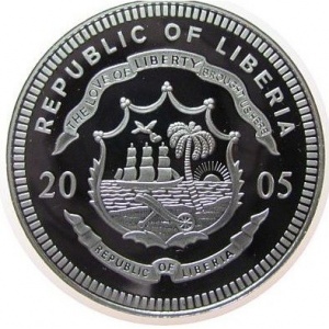 Аверс монеты Либерия, 10 долларов, 2005, Саудовская Аравия