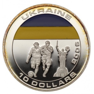 Реверс монеты Либерия, 10 долларов, 2005, Украина