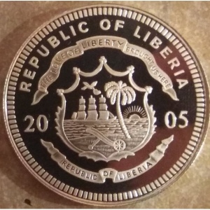 Аверс монеты Либерия, 10 долларов, 2005, Коста-Рика