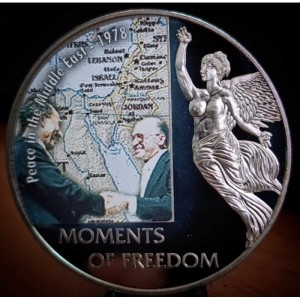 Реверс монеты Либерия, 10 долларов, 2006, Мир на Ближнем Востоке - 1978